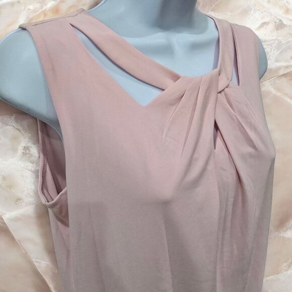 Nine West Light Pink Twist-Front Sleeveless Blouse | Rayon Blend | Size S NWT - Picture 5 of 11
